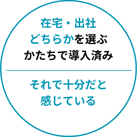 在宅・出社どちらかを選ぶかたちで導入済み それで十分だと感じている